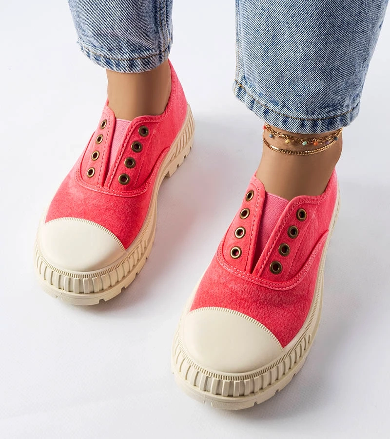 Pantofi de sport Walton roz închis cu talpă de cauciuc