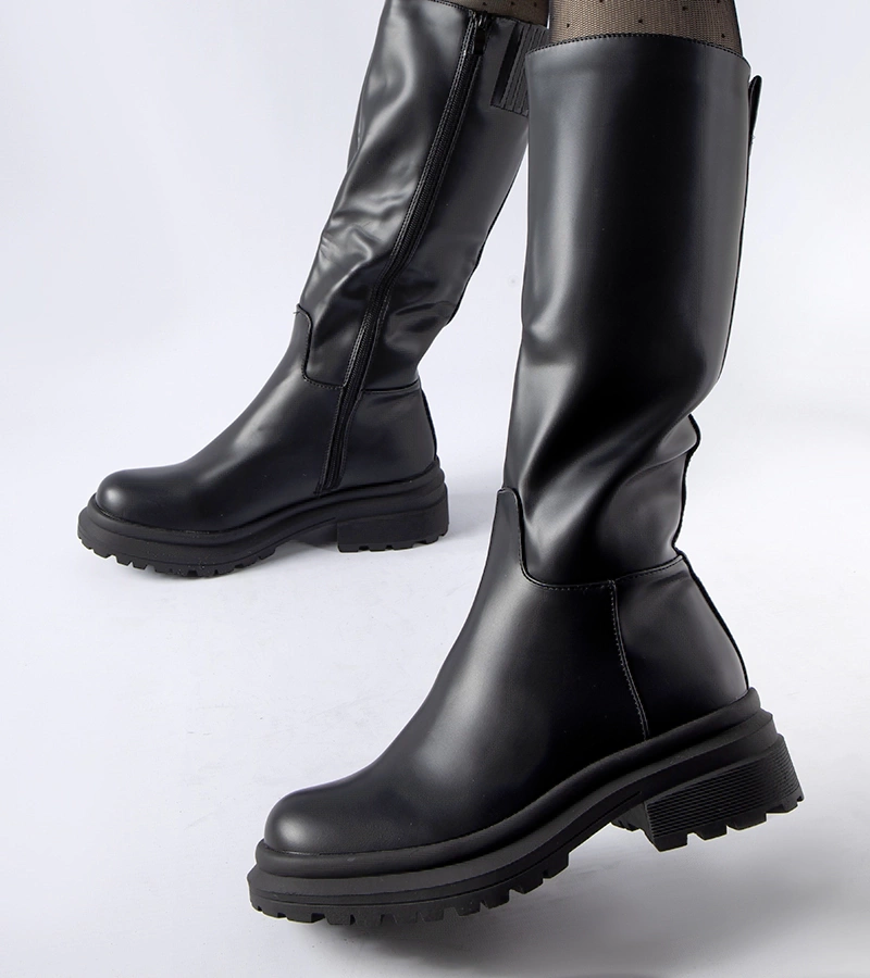 Cizme negre călduroase și netede Prisco