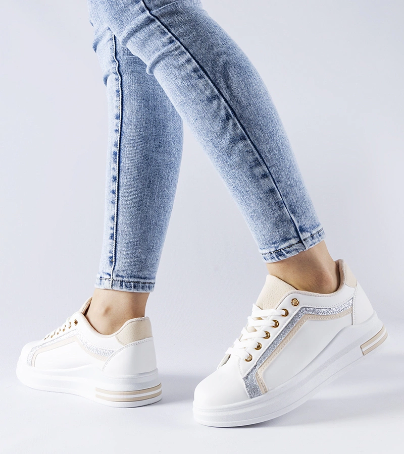 Adidași albi cu platformă Mayfield