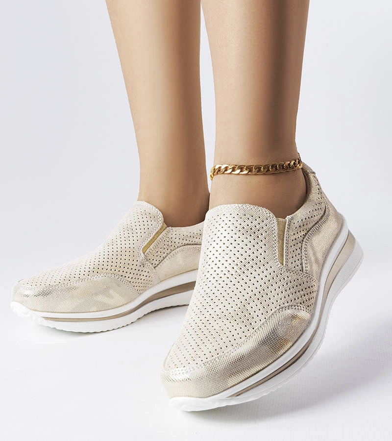 Rhéaume adidași aurii traforați pe tocuri Rhéaume