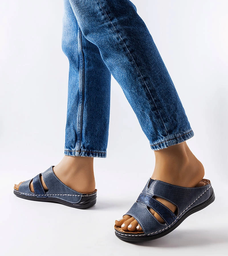 Flip-flops ușori albaștri pe platforme Olivia