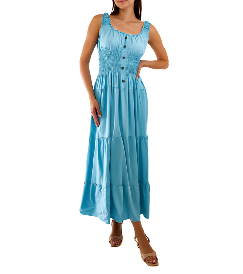 Rochie albastră cu pliuri Atiye