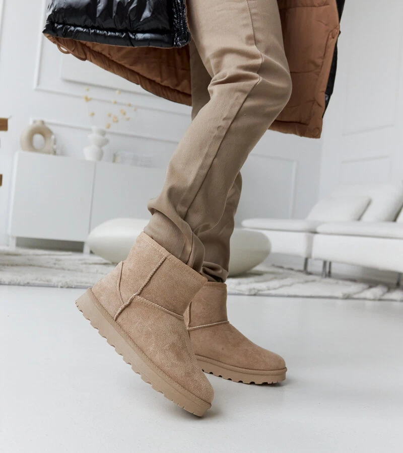 Bocanci scurți căptușiți cu blană Menaggio maro