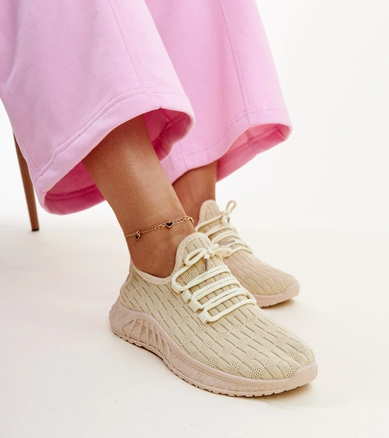 Sneakersi Milena din material bej