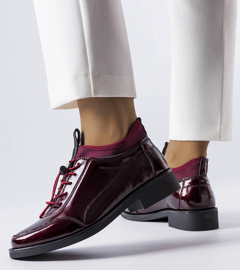 Pantofi Thomazo maron lăcuiți maro