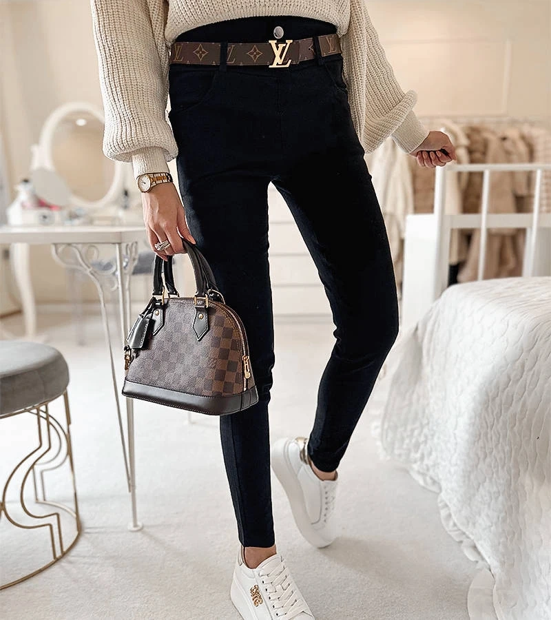 Jambiere negre cu nasturi Clémence