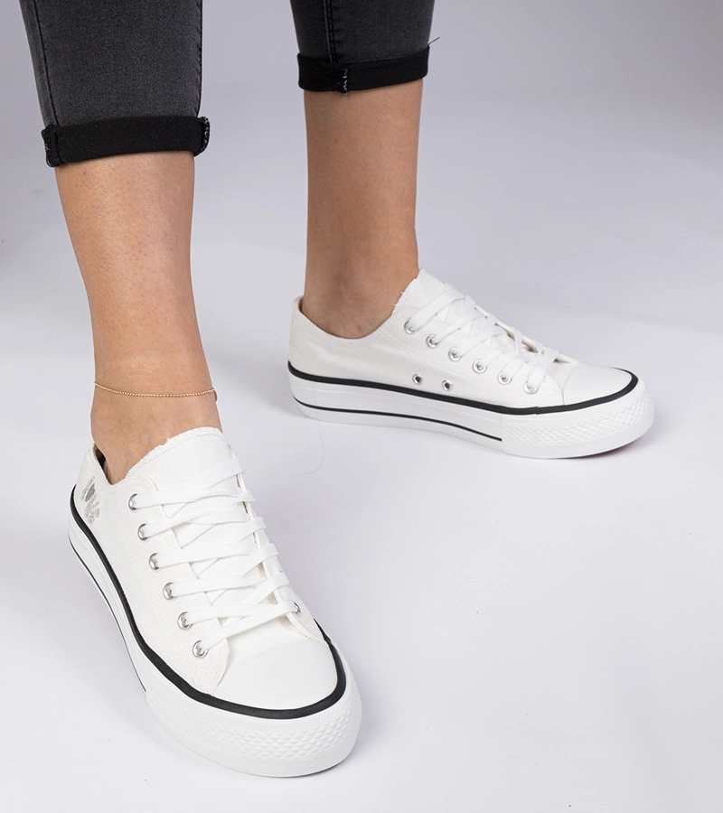 Pantofi sport clasici albi de damă Ellana