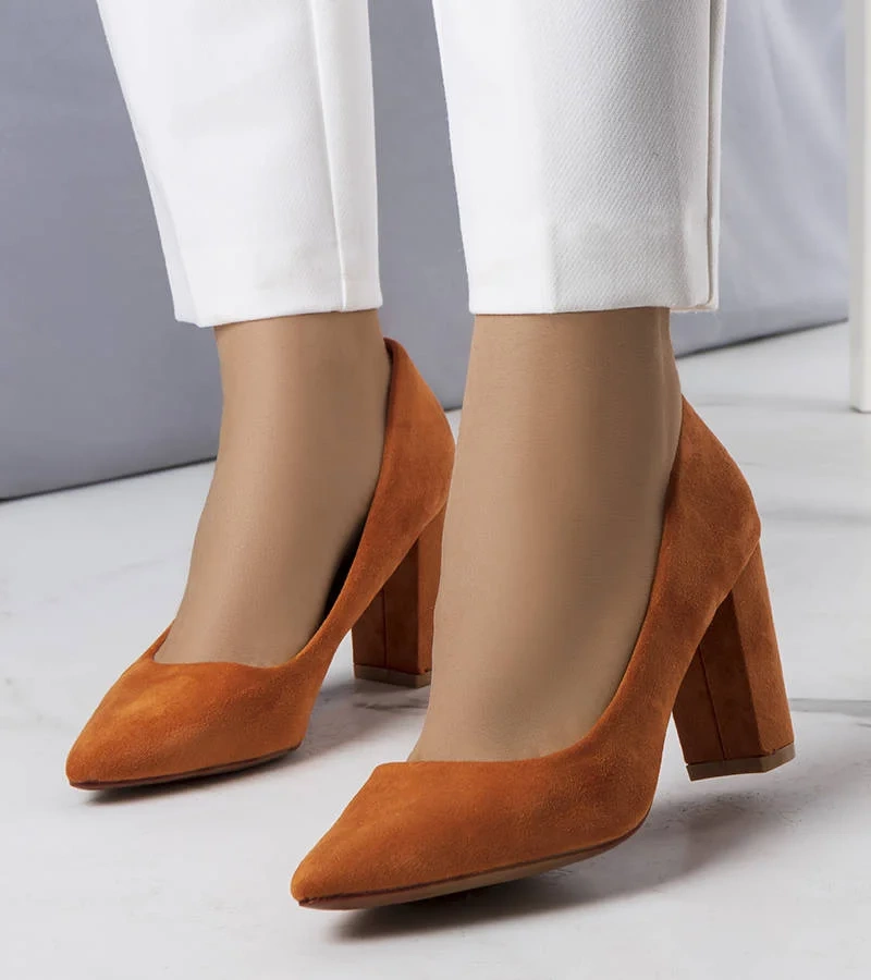 Pantofi cu toc Achela maro