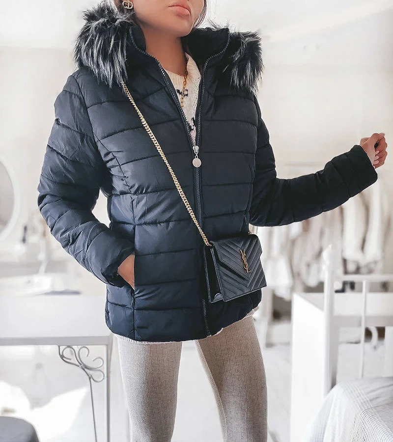 Jachetă neagră matlasată Reed