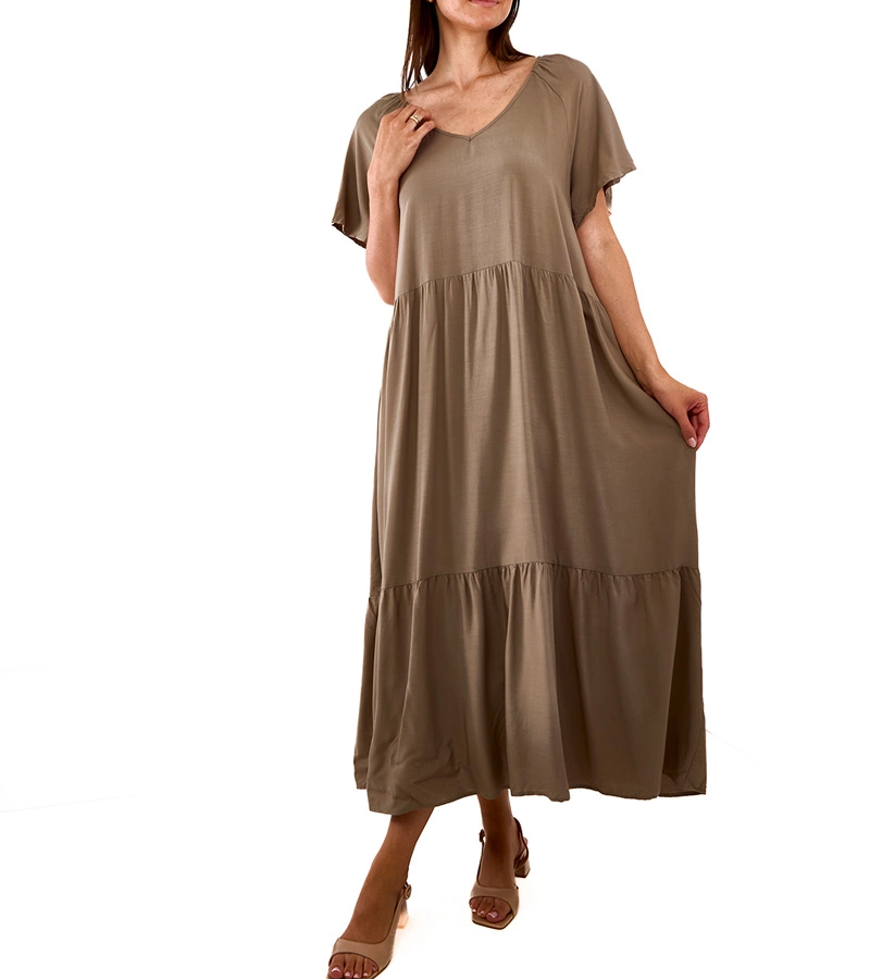 Rochie maxi verde închis, lejeră de la Mamelia