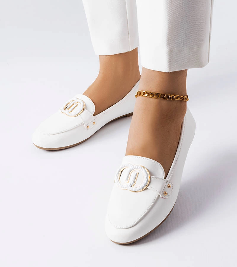 Mocasini pentru femei White Eleena