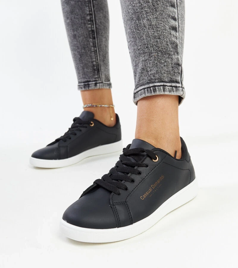 Adidași negri din piele ecologică Furat