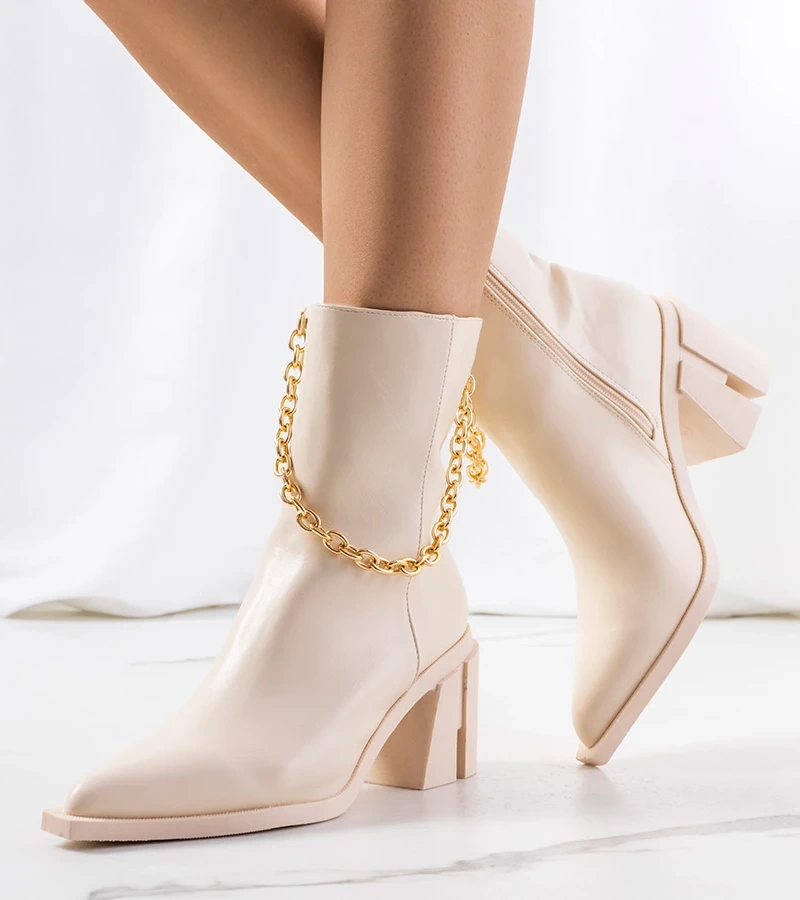 Cizme de cowboy bej Massa