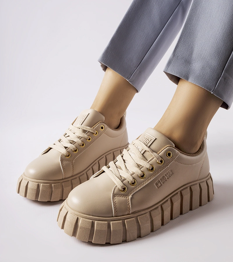 Sneakersii bej Big Star MM274618