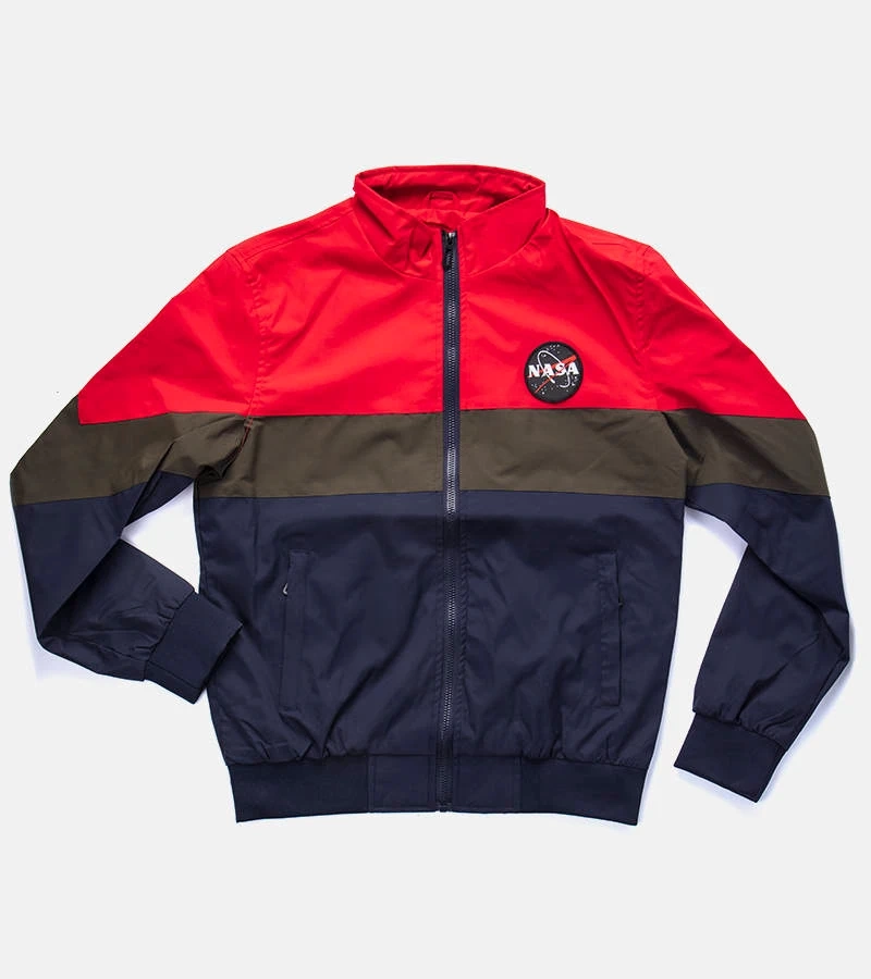 Jachetă roșie pentru bărbați cu guler înalt Marmion