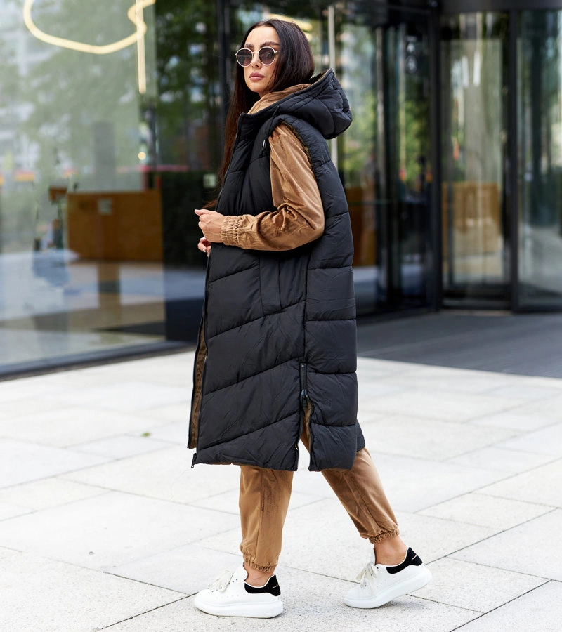 Jilet Simona negru și maro cu două fețe Simona