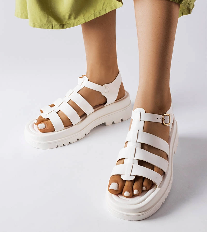 Sandale cu talpă de tracțiune albă de Saidi