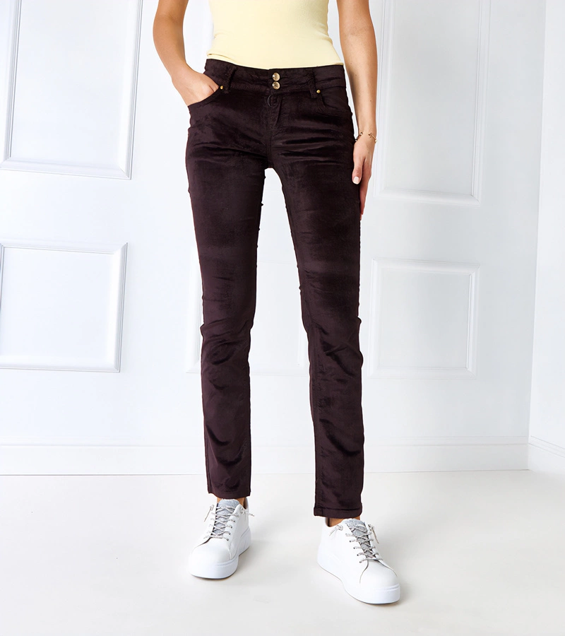 Pantaloni din stofă maro Authier