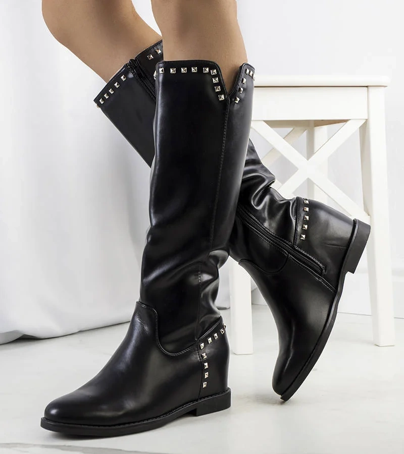 Cizme negre cu platformă Espino