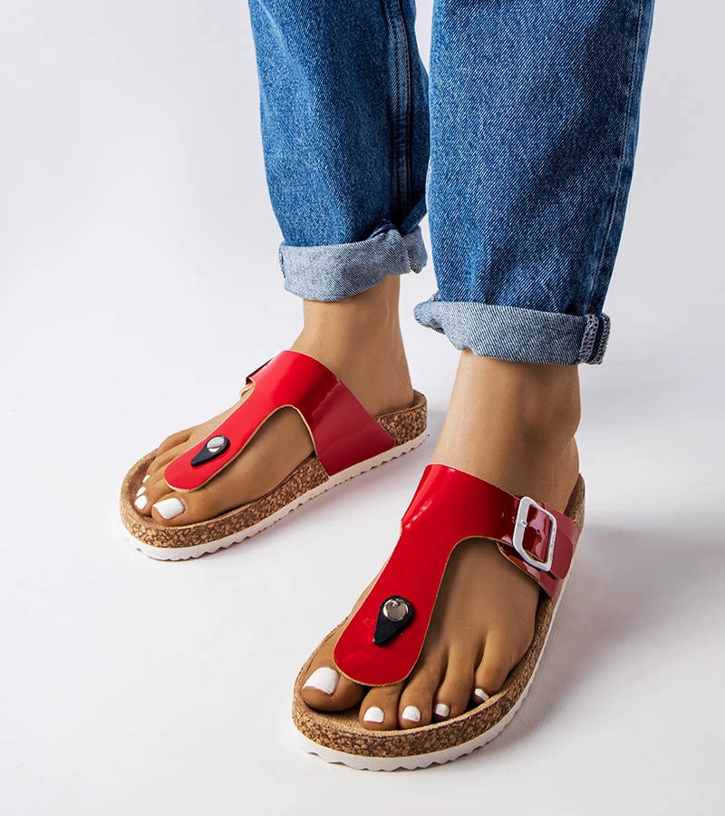 Șlapi roșii Lee Cooper LCW-22-35-1171L