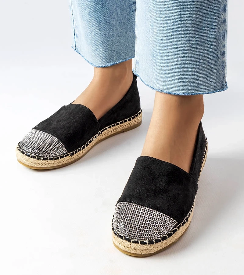 Mocasini espadrile negre Magali