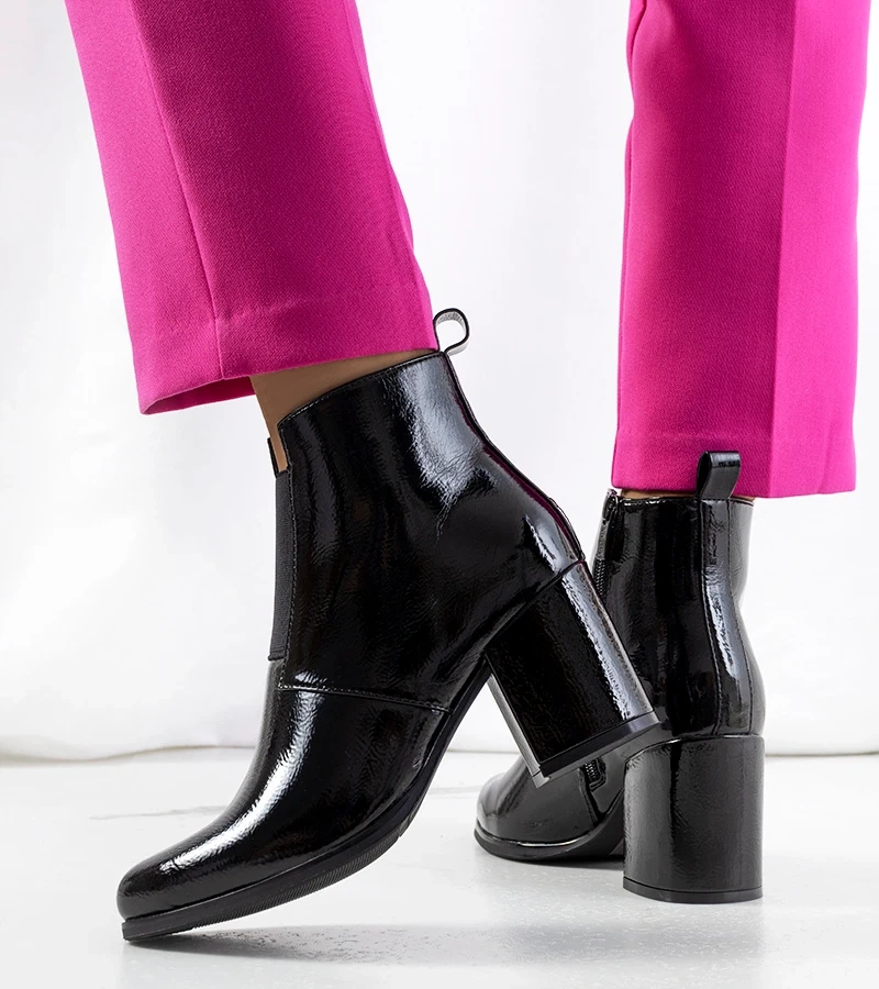 Cizme Norwich lăcuite negre