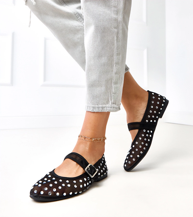 Balerini negri din plasă cu cristale Malmo