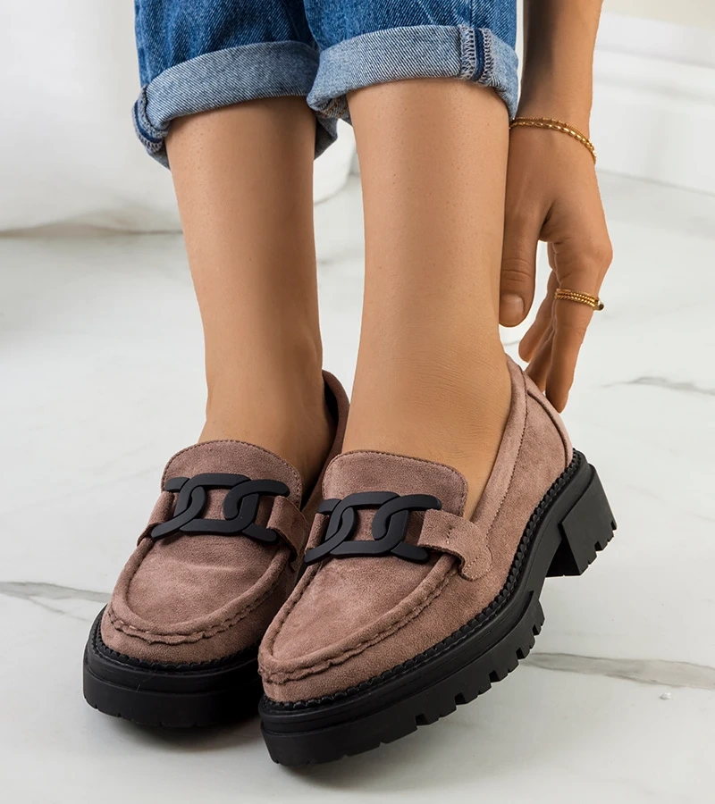 Semicizme din piele ecologică maro Gabriella