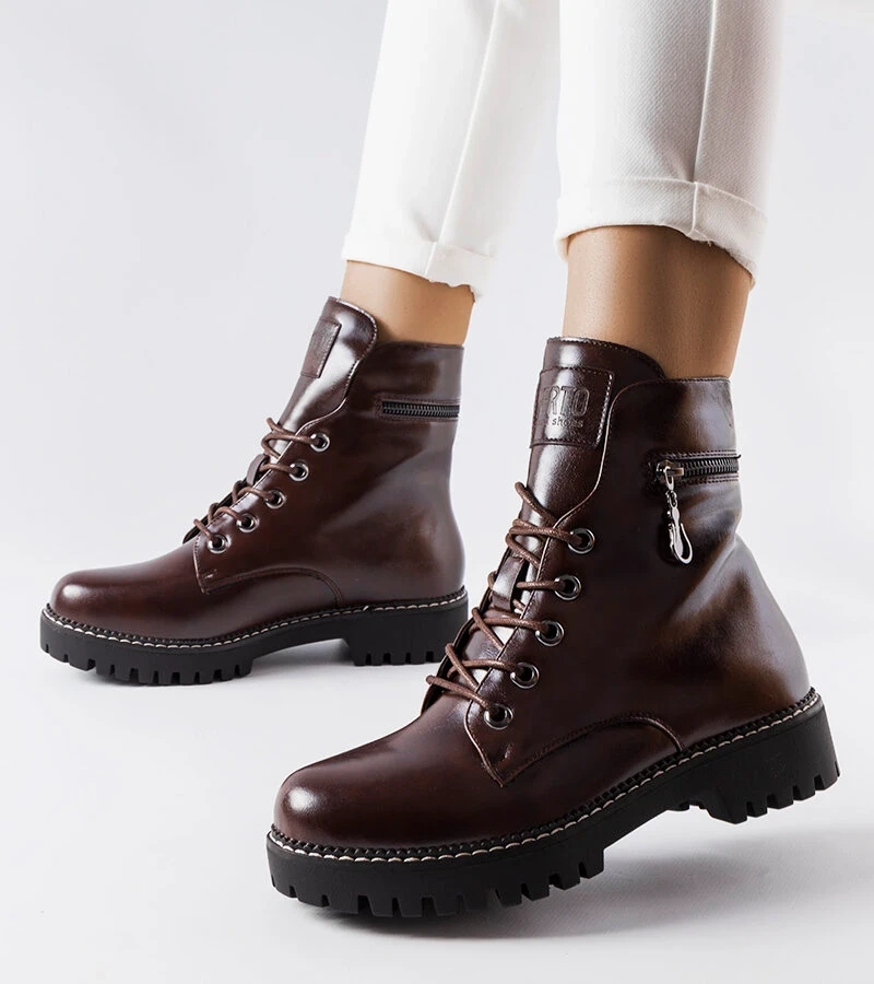 Sacouri Eloisa cu șireturi maro