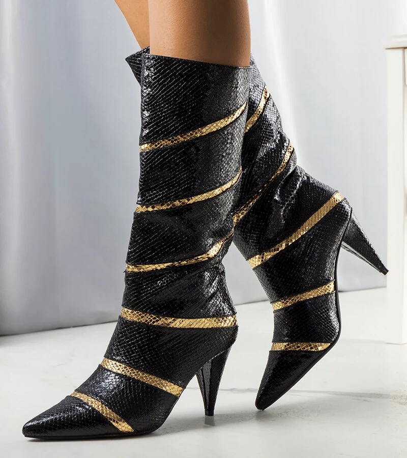 Cizme călduroase negre și aurii Nevzo