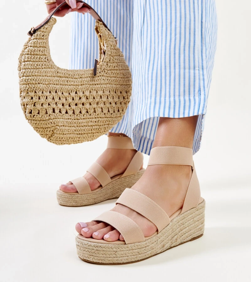 Sandale bej cu platforma Minna