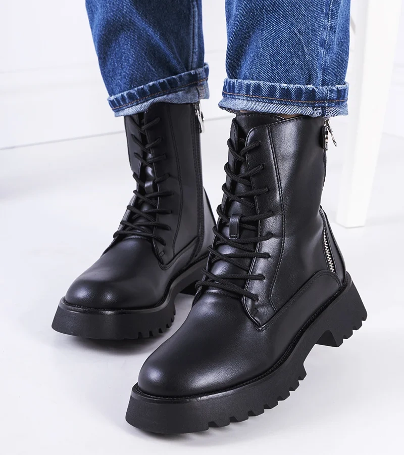 Cizme negre cu talpă solidă Osaka