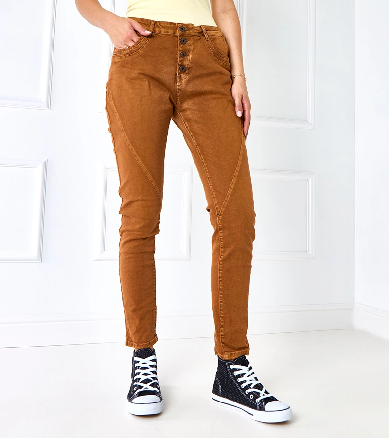 Pantaloni din denim maro Lévesque B252 -JB BROWN