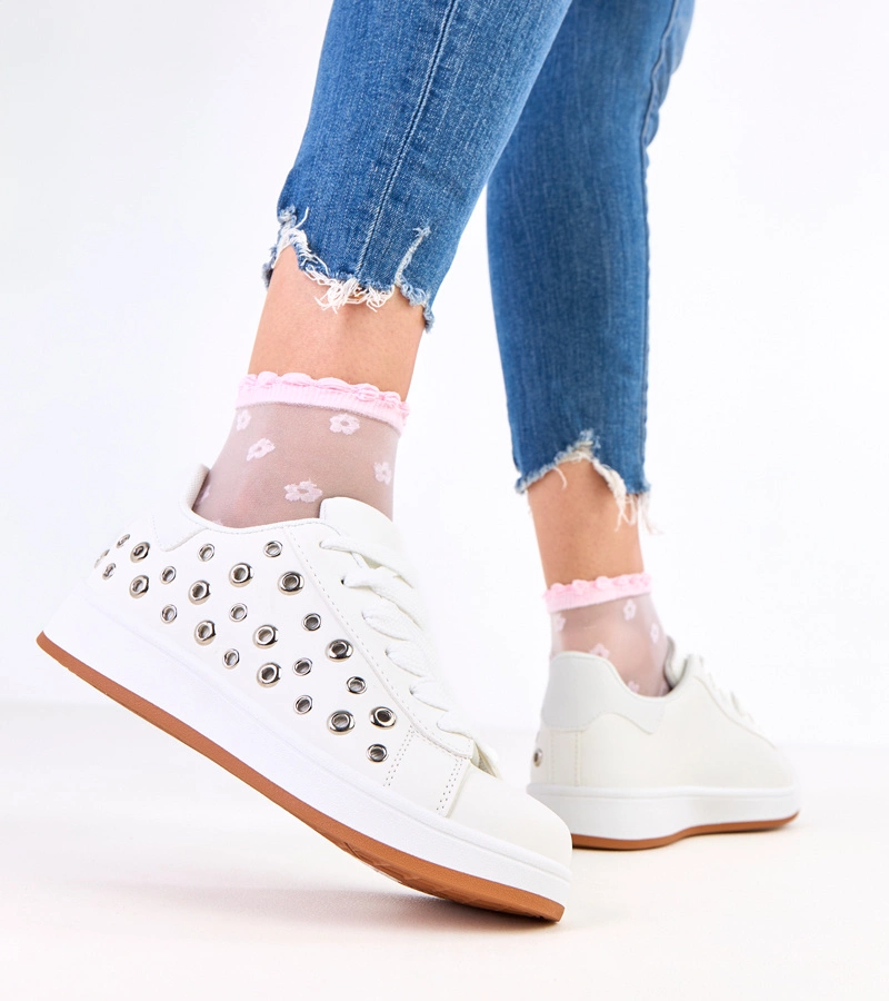 Adidași albi pe platformă cu ținte Adelis