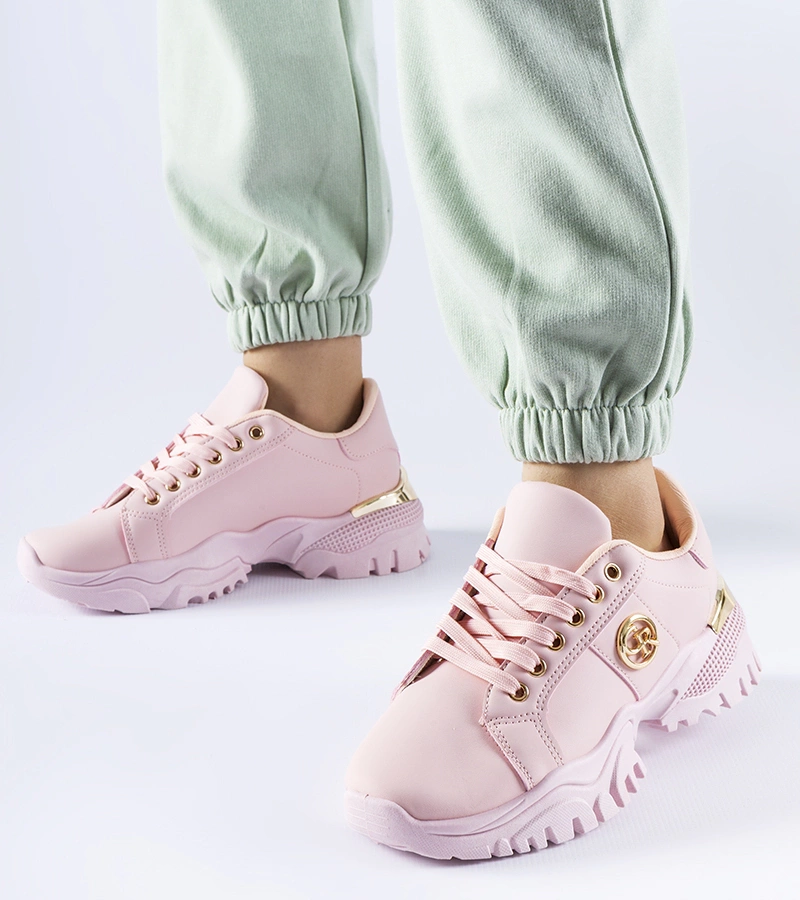 Adidași roz cu talpă masivă Arpaia