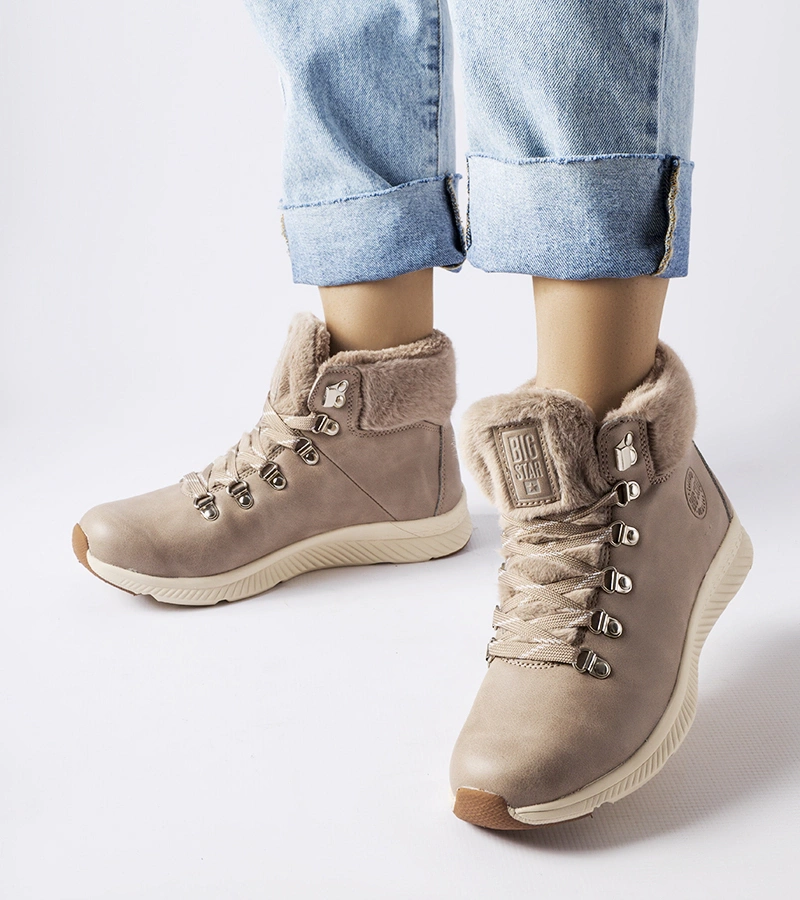 Papuci călduroși bej Big Star MM274487