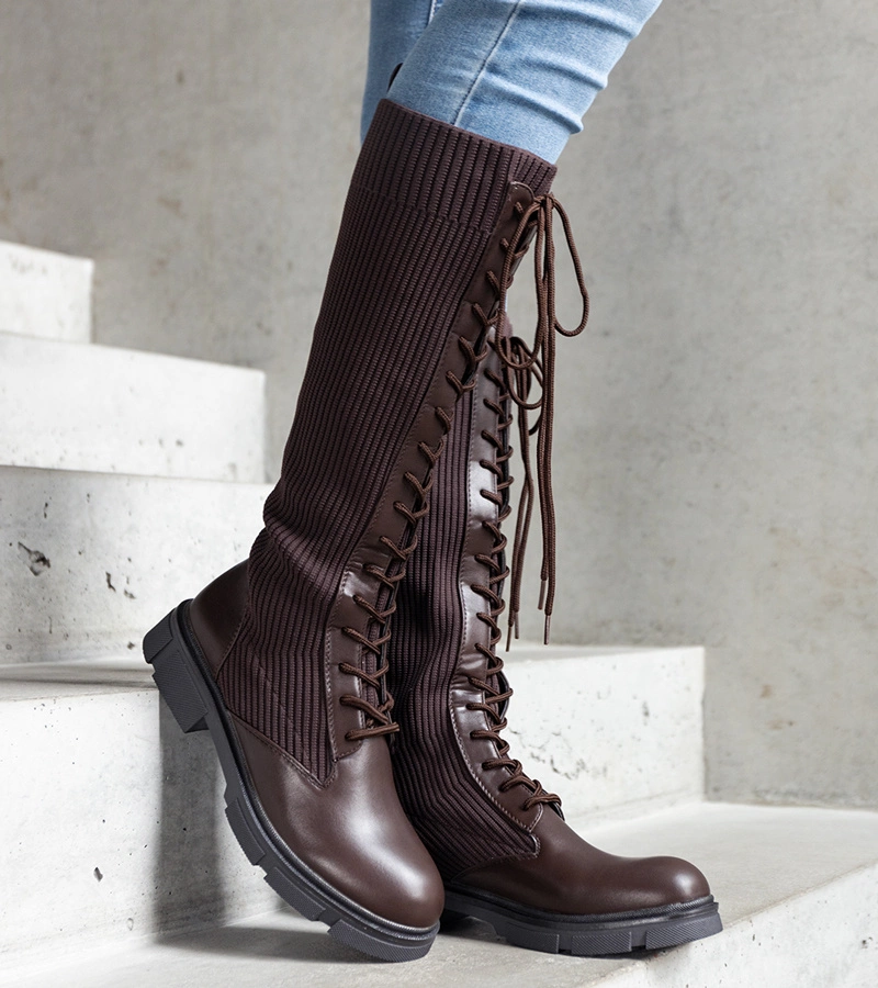 Cizme bronzate cu glugă elastică Veradi.