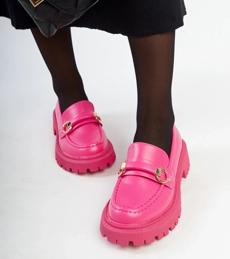 Mocasini roz închis cu cataramă Lasima