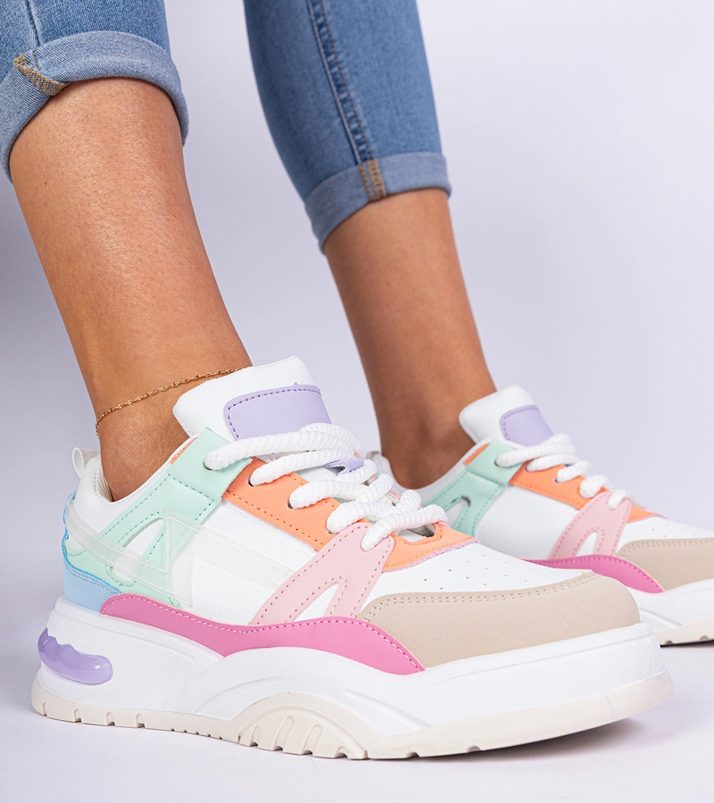 Sneakers multicolori pe platforma Nivi