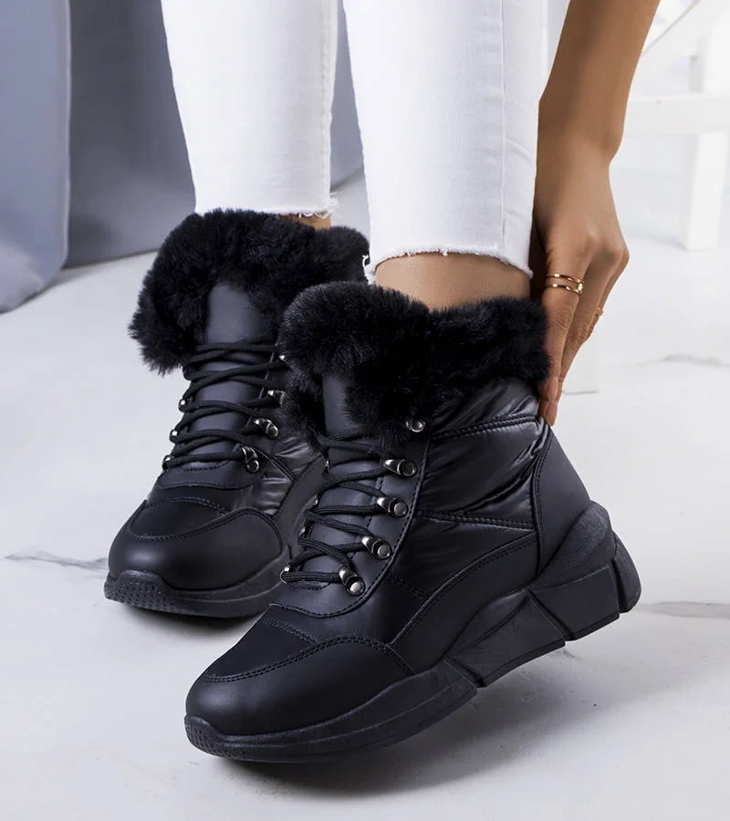 Cizme de zăpadă matlasate negre Axel