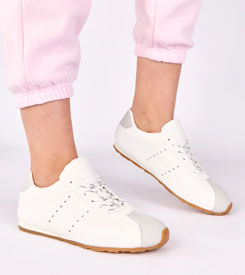 Adidași albi cu accent gri Birna