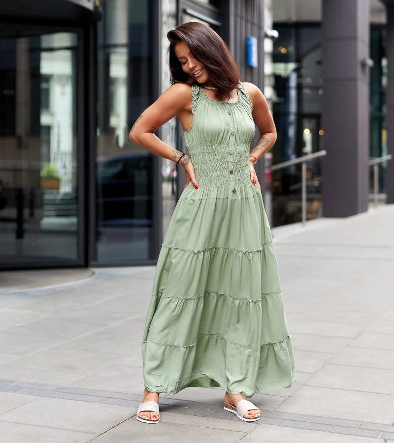 Rochie verde cu o potrivire largă Norberto