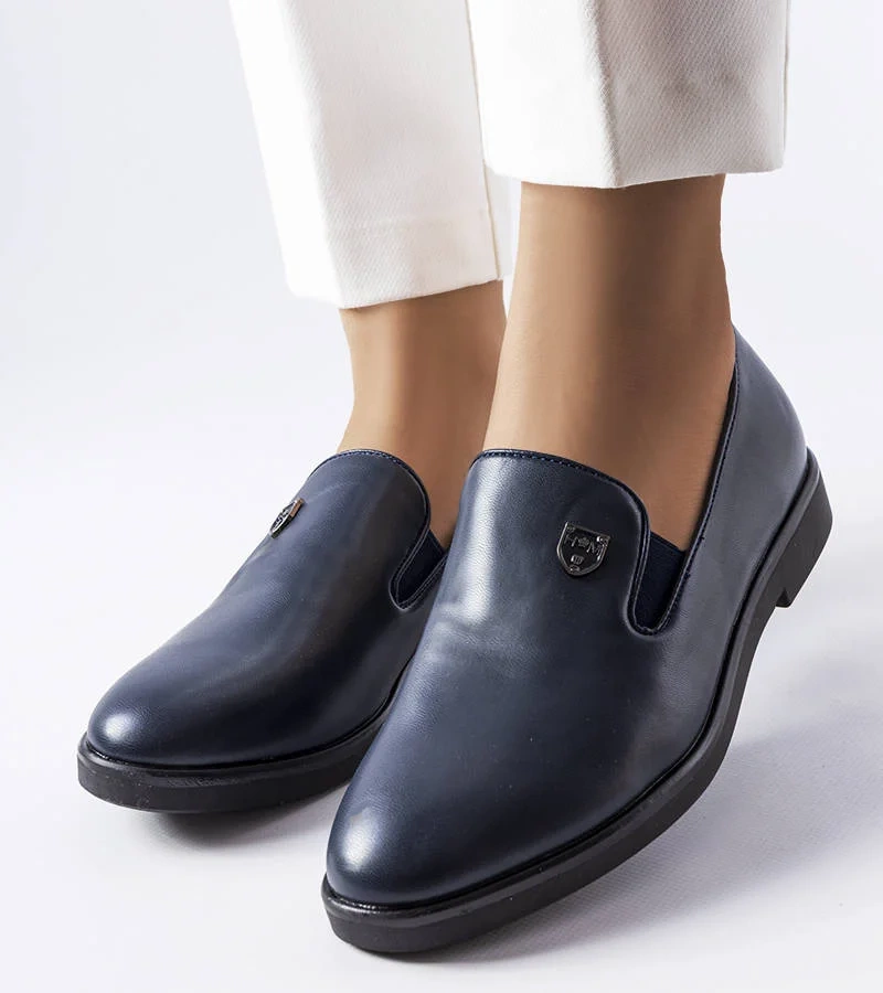 Concord pantofi de culoare albastru marin neted