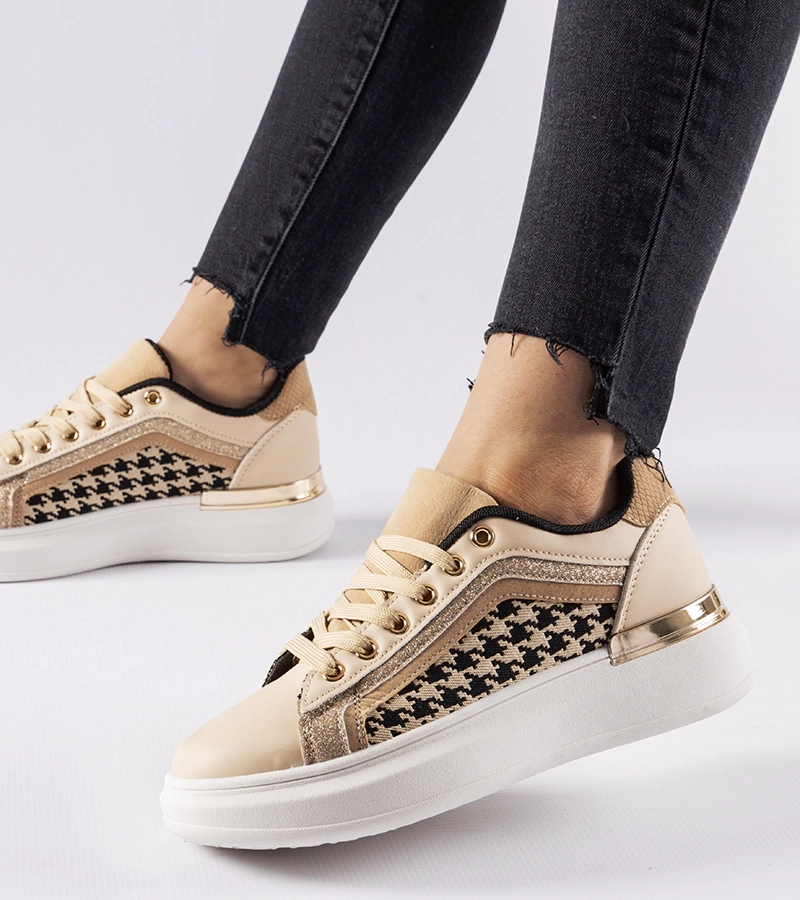 Sneakers bej cu sclipici Briercliff