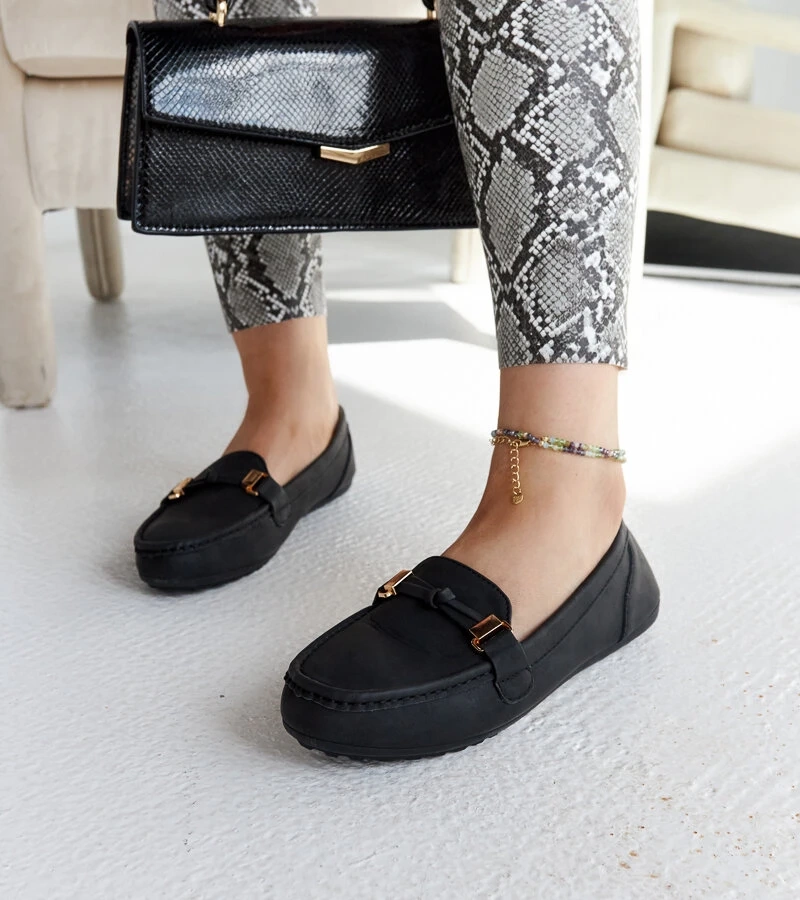 Mocasini negri cu finisaj mat Scafati