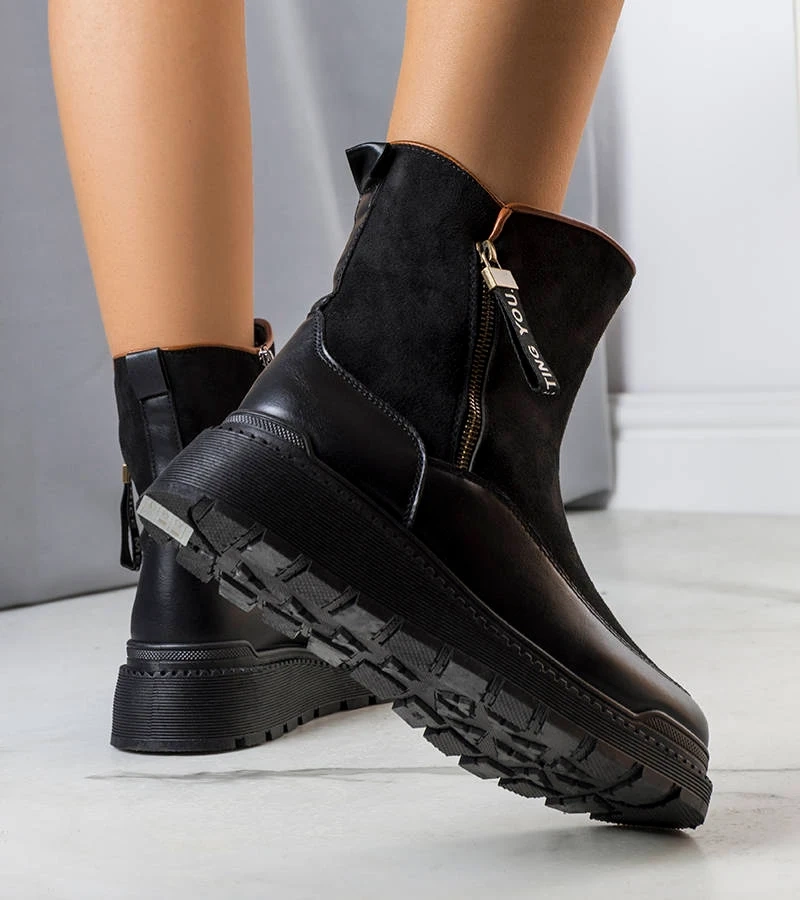 Cizme cu platformă izolată neagră Niklas