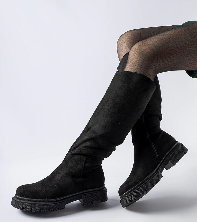 Cizme negre plate izolate termic Millbrook