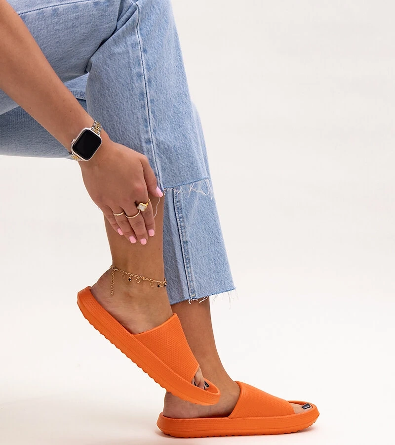 Șlapi portocalii de spumă Ruba