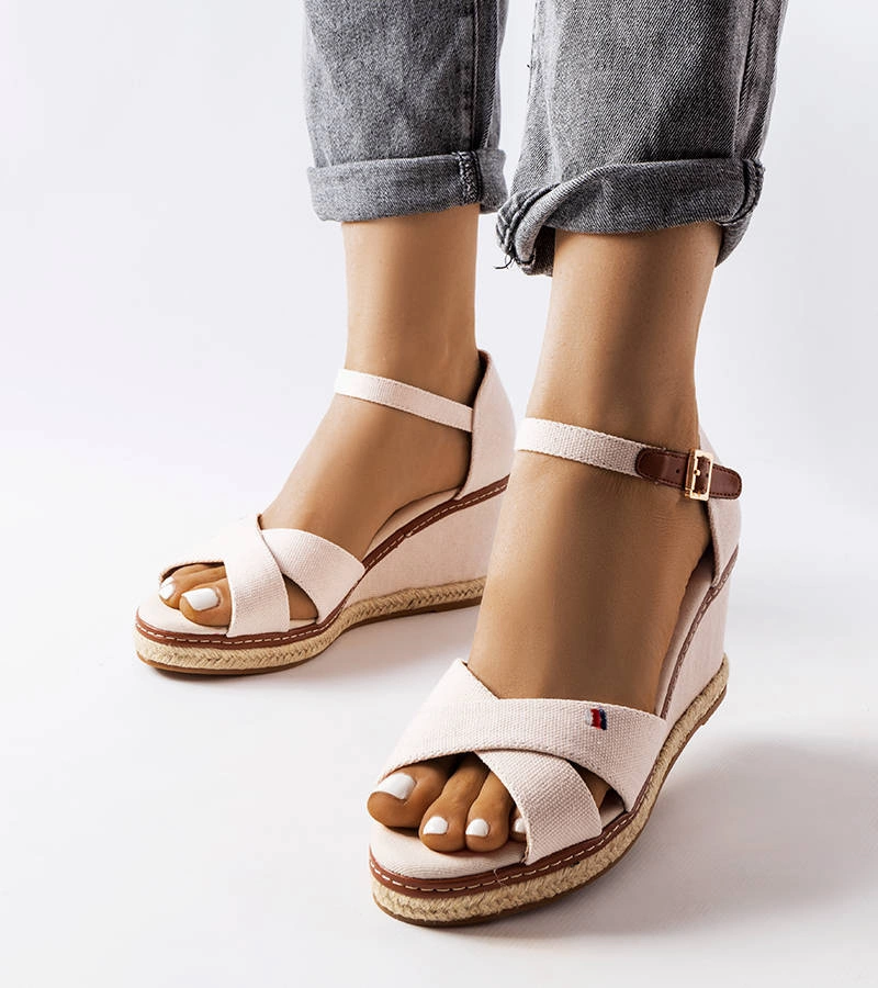 Espadrile albe pe platforme Eleonora