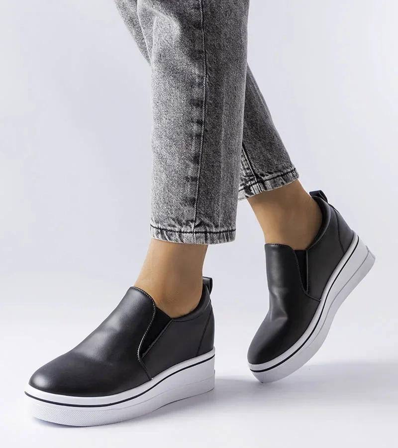 Pantofi de trening negri Francoeur pe tocuri